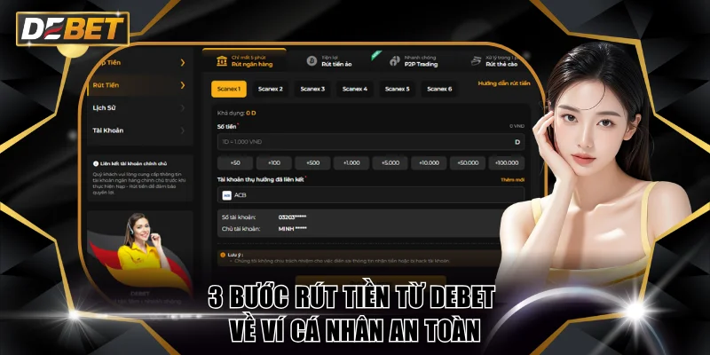 3 bước rút tiền từ DEBET về ví cá nhân an toàn