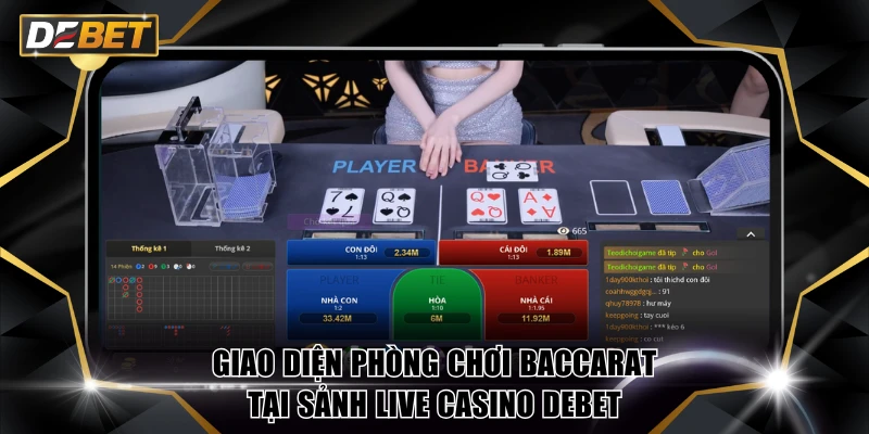 Giao diện phòng chơi Baccarat tại sảnh live casino DEBET