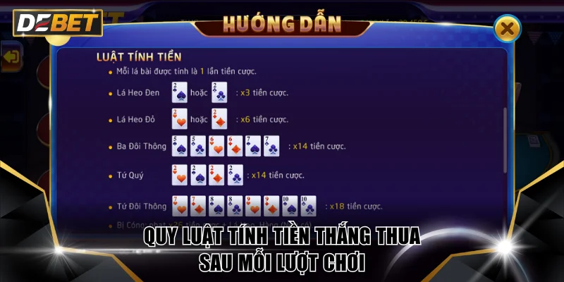 Quy luật tính tiền thắng thua sau mỗi lượt chơi